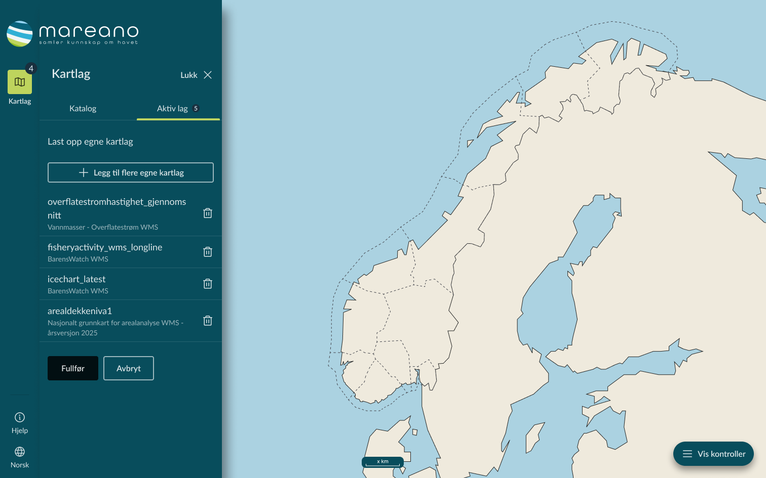 Admin view — uploading and managing custom map layers