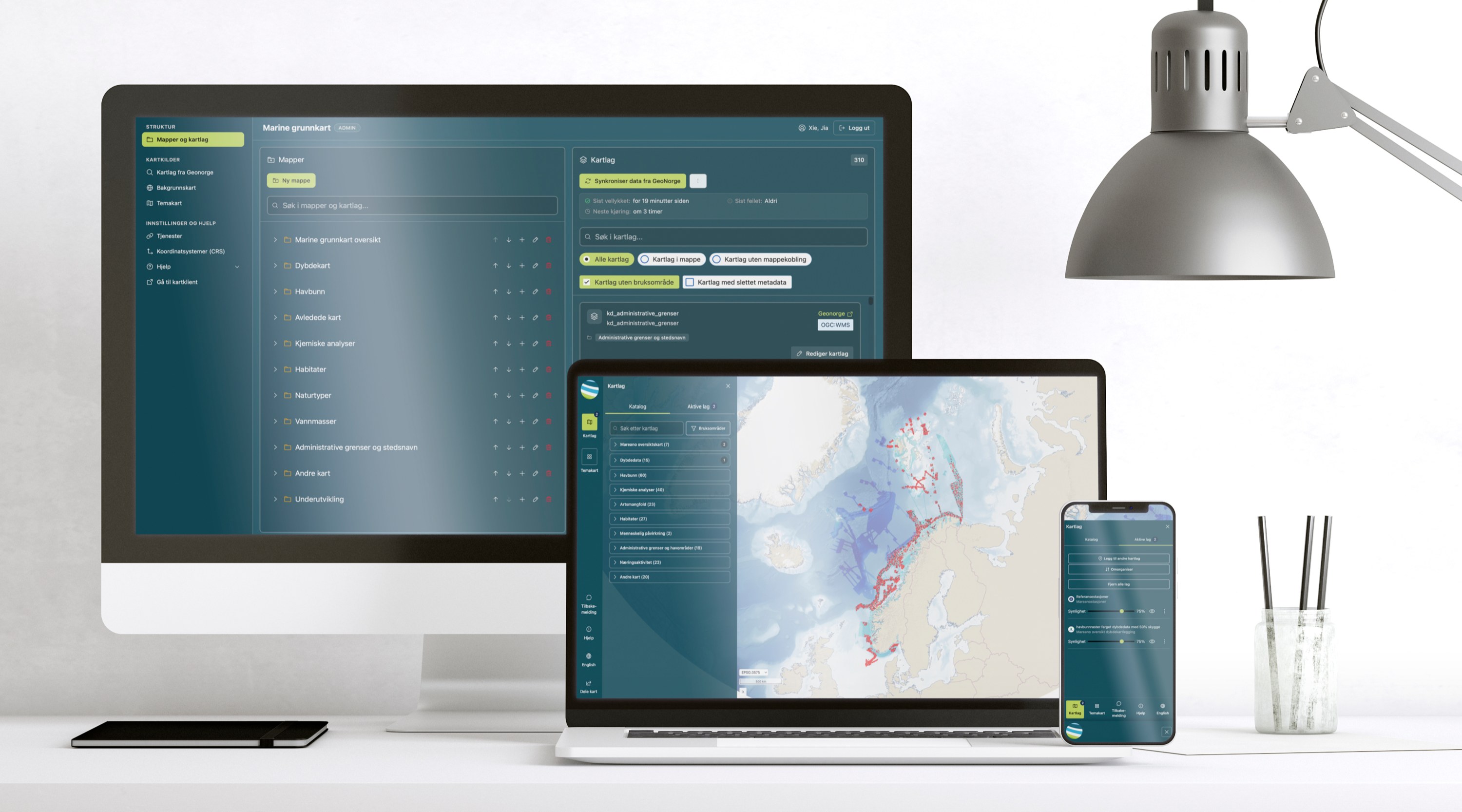 MAREANO map service on multiple devices